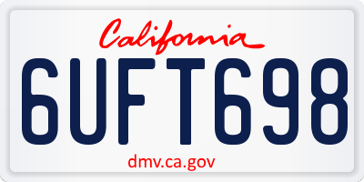 CA license plate 6UFT698