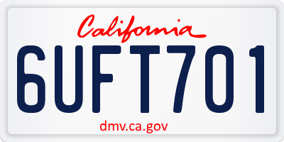 CA license plate 6UFT701