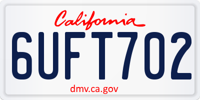 CA license plate 6UFT702