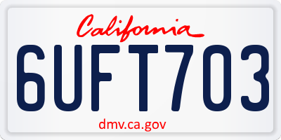 CA license plate 6UFT703