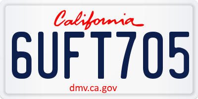 CA license plate 6UFT705