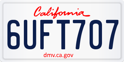 CA license plate 6UFT707