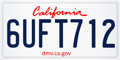 CA license plate 6UFT712