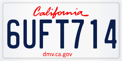 CA license plate 6UFT714