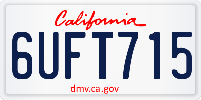 CA license plate 6UFT715
