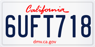 CA license plate 6UFT718