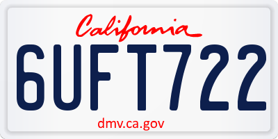CA license plate 6UFT722