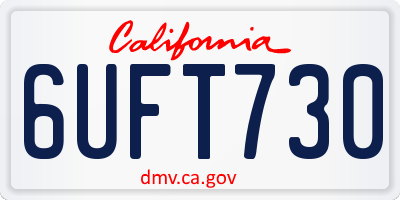 CA license plate 6UFT730