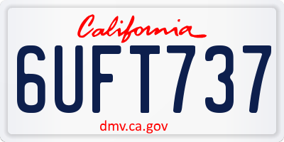 CA license plate 6UFT737