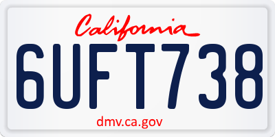 CA license plate 6UFT738