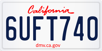CA license plate 6UFT740