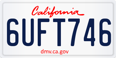 CA license plate 6UFT746