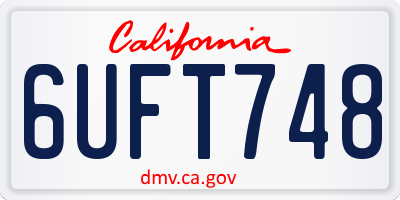 CA license plate 6UFT748