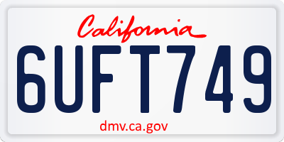 CA license plate 6UFT749