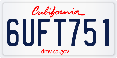 CA license plate 6UFT751