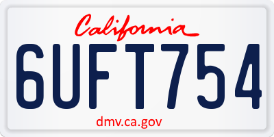 CA license plate 6UFT754