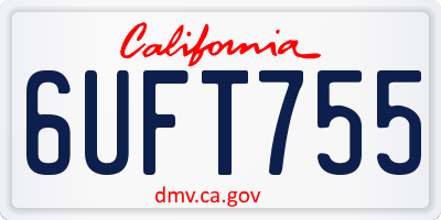 CA license plate 6UFT755