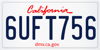 CA license plate 6UFT756