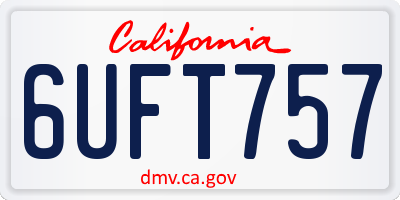 CA license plate 6UFT757