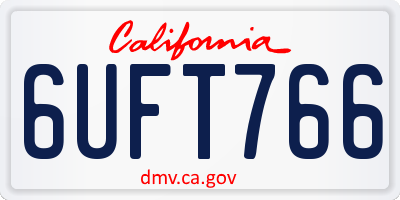 CA license plate 6UFT766
