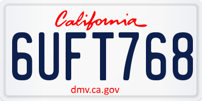 CA license plate 6UFT768