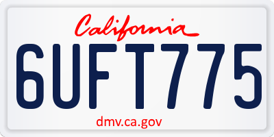 CA license plate 6UFT775