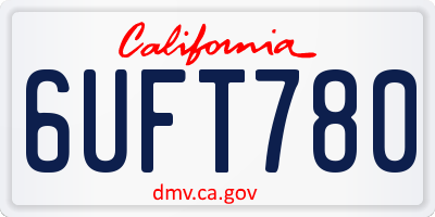 CA license plate 6UFT780