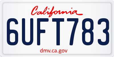 CA license plate 6UFT783