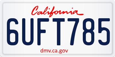 CA license plate 6UFT785
