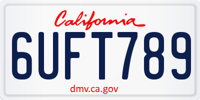 CA license plate 6UFT789