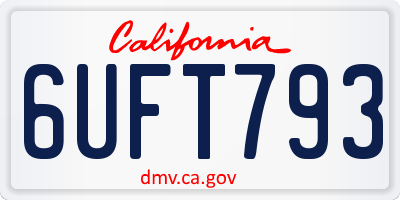 CA license plate 6UFT793