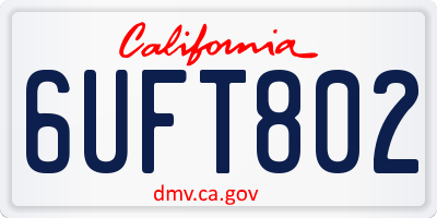 CA license plate 6UFT802