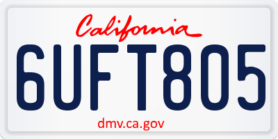 CA license plate 6UFT805