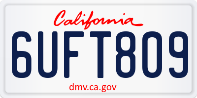 CA license plate 6UFT809