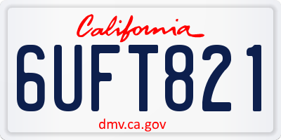 CA license plate 6UFT821
