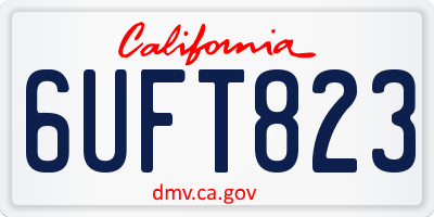 CA license plate 6UFT823
