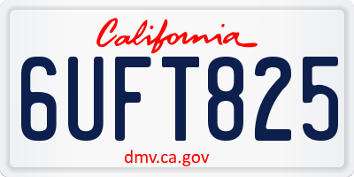 CA license plate 6UFT825