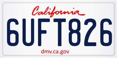 CA license plate 6UFT826