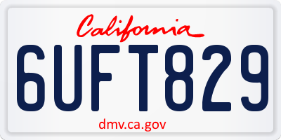 CA license plate 6UFT829