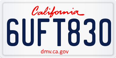 CA license plate 6UFT830