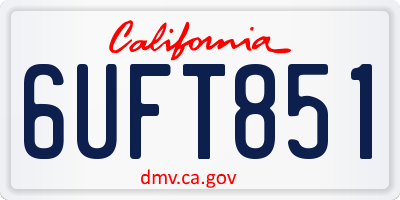 CA license plate 6UFT851