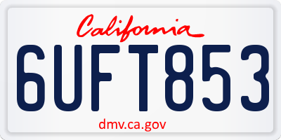 CA license plate 6UFT853