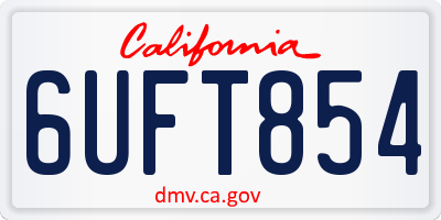 CA license plate 6UFT854