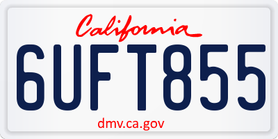CA license plate 6UFT855