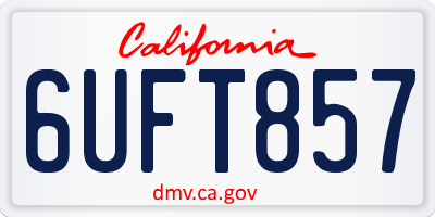 CA license plate 6UFT857
