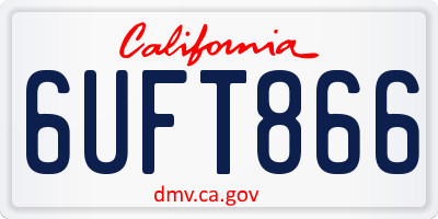 CA license plate 6UFT866