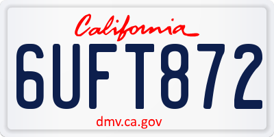 CA license plate 6UFT872