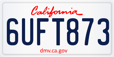 CA license plate 6UFT873