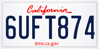 CA license plate 6UFT874