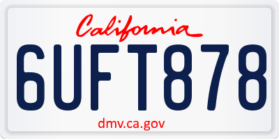 CA license plate 6UFT878